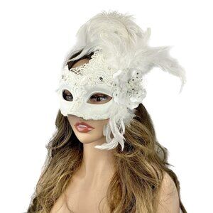 Women Costume Venetian mask Feather Masquerade Party Masks